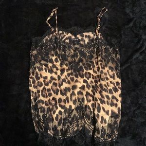 Leopard lace tank top cami